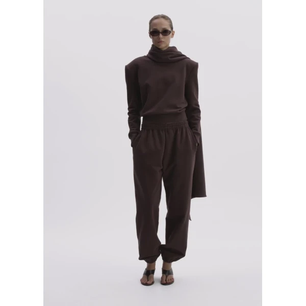 Magda Butrym Draped Scarf Sweatshirt In Brown