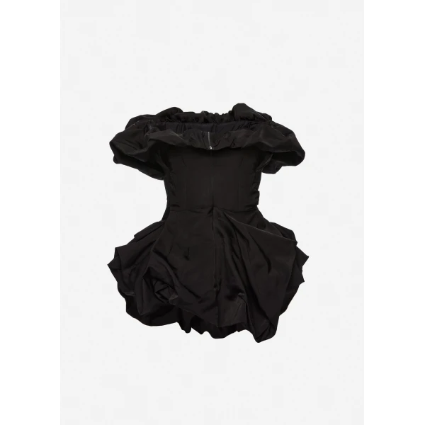 Magda Butrym Draped bubble-hem blouse in black, view 2