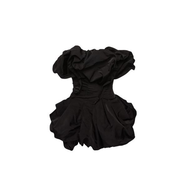 Magda Butrym Draped bubble-hem blouse in black