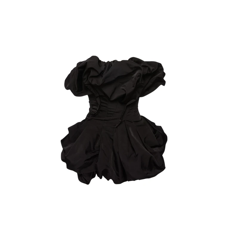 Magda Butrym Draped bubble-hem blouse in black
