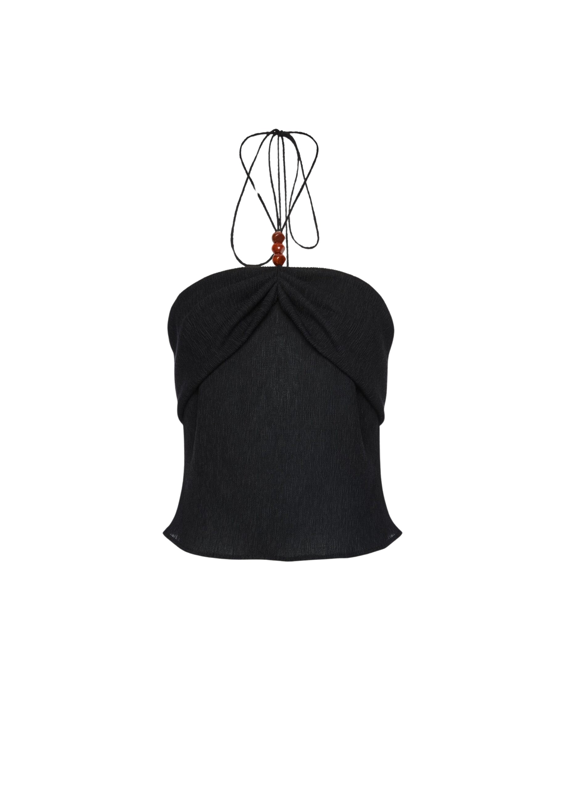 Magda Butrym Draped halterneck top with beads in black