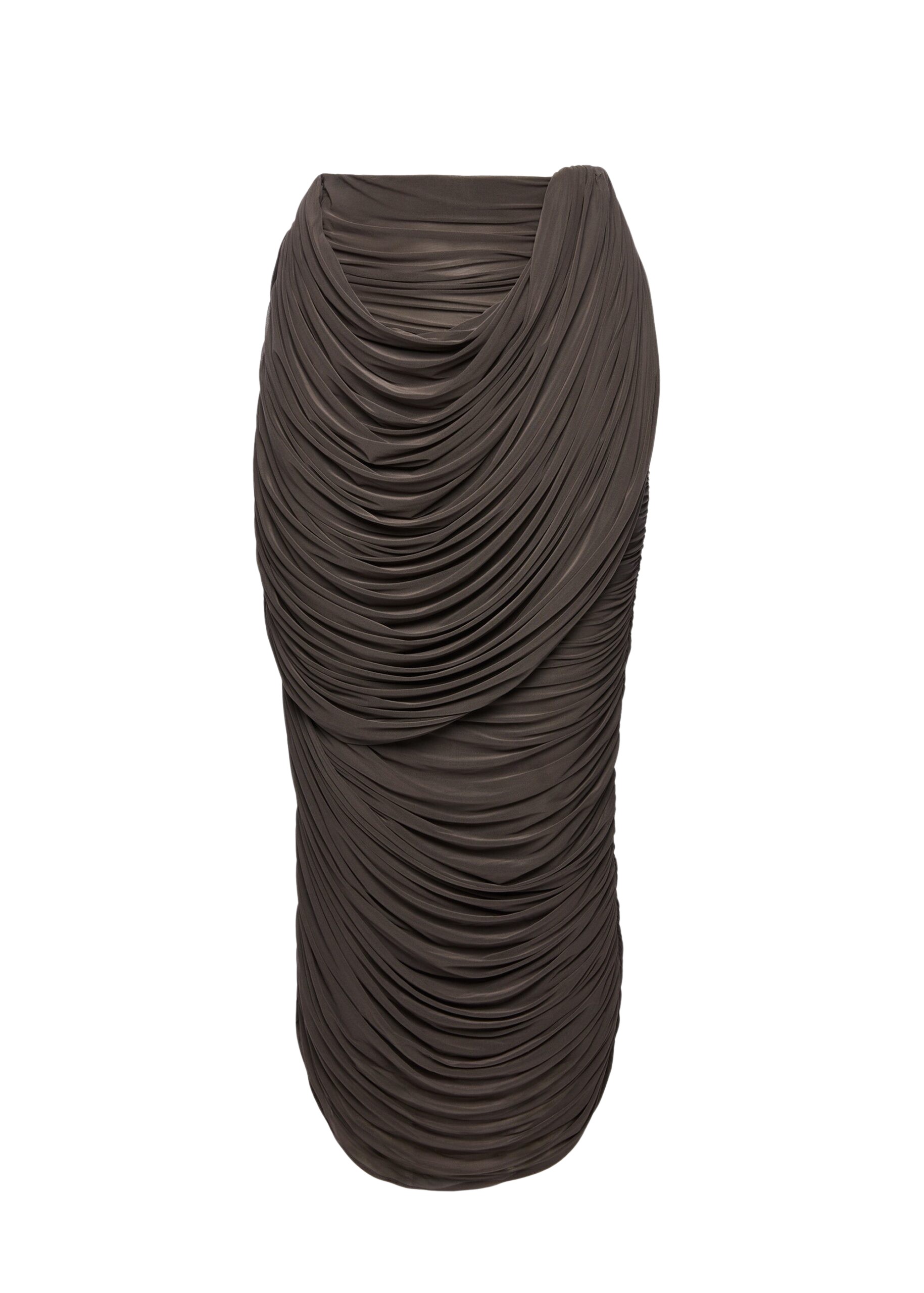 Magda Butrym Draped silk midi skirt in brown