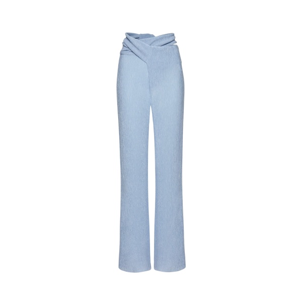 Magda Butrym Draped wrap beach trousers in light blue