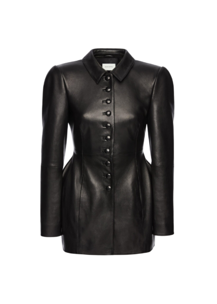 Magda Butrym Elongated leather blazer in black