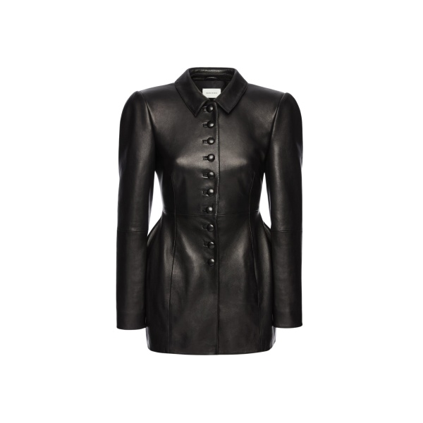 Magda Butrym Elongated leather blazer in black