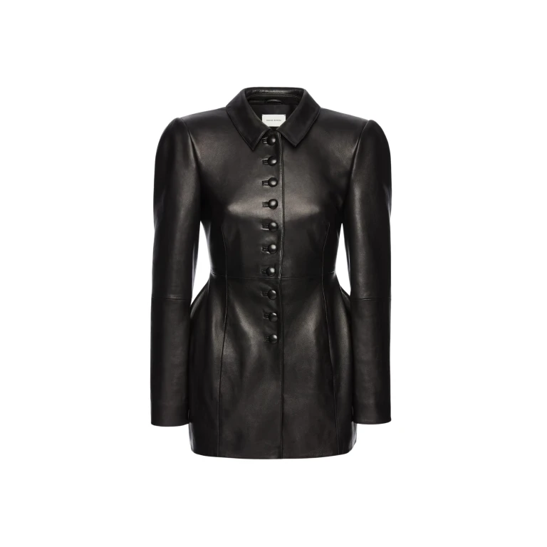 Magda Butrym Elongated leather blazer in black