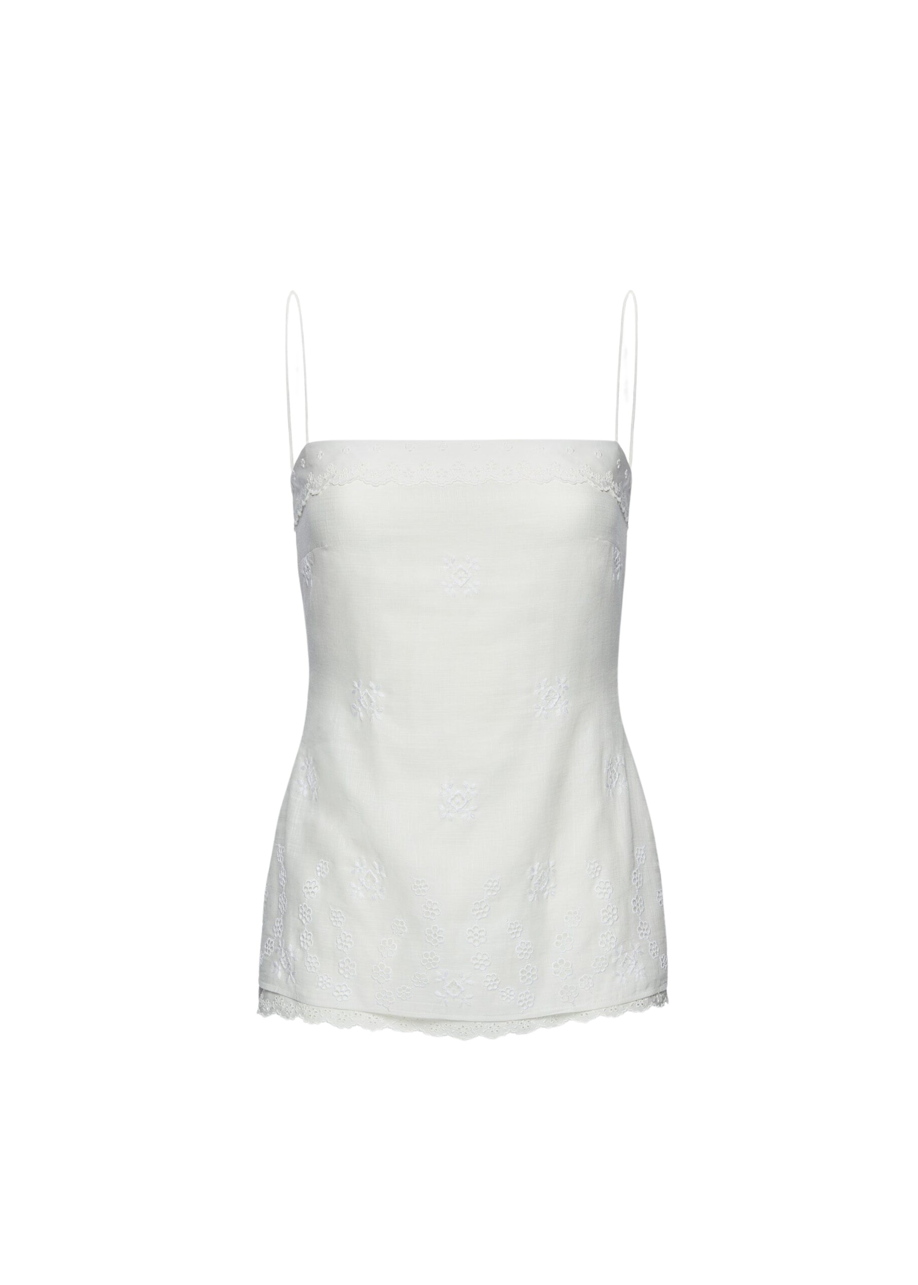 Magda Butrym Embroidered lace top in white