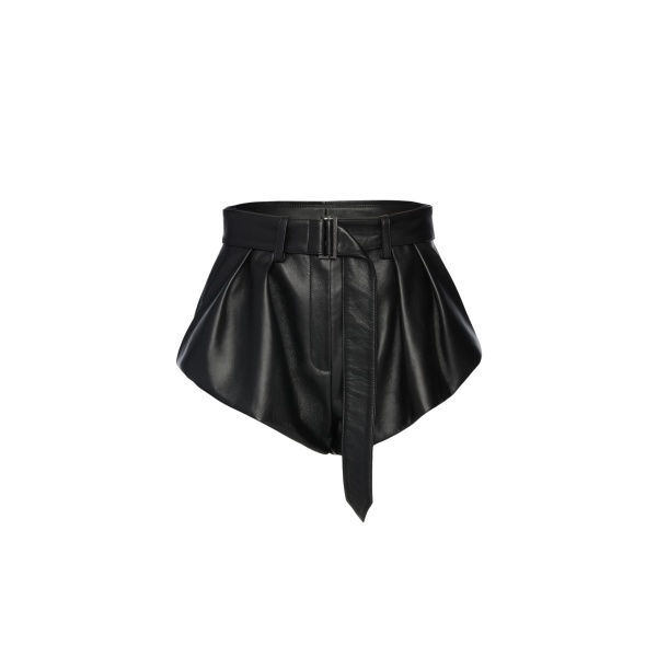 Magda Butrym Flared leather shorts in black