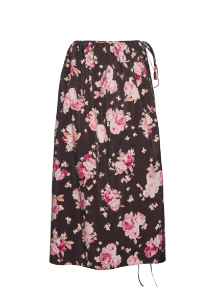 Magda Butrym Floral silk wrap skirt in brown