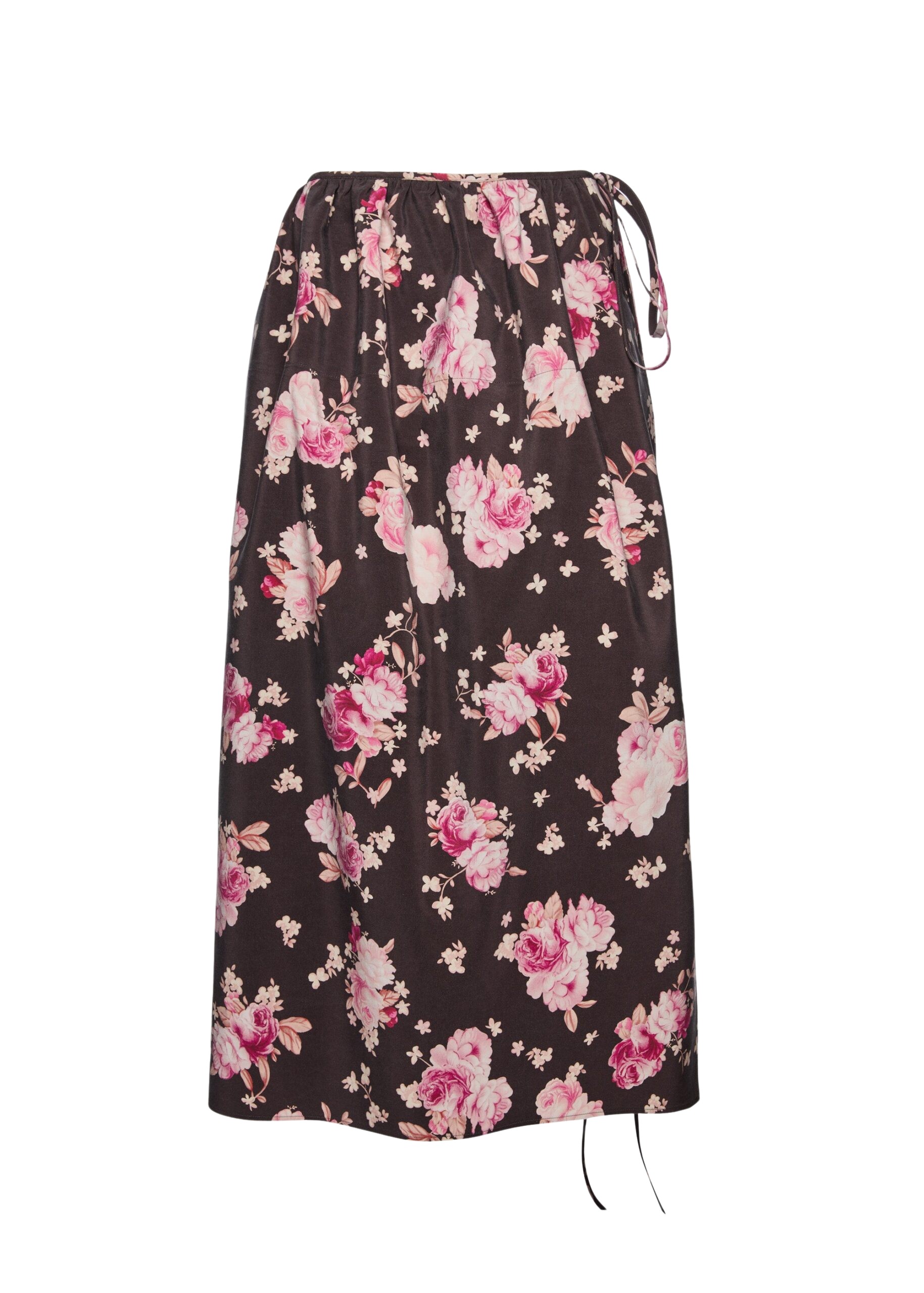 Magda Butrym Floral silk wrap skirt in brown