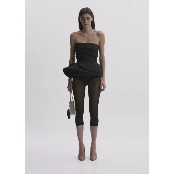 Magda Butrym Flower Peplum Corset Top In Black