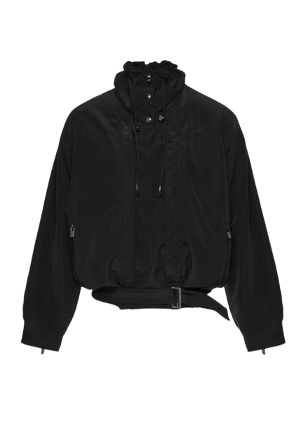 Magda Butrym High-neck silk bomber jacket in black