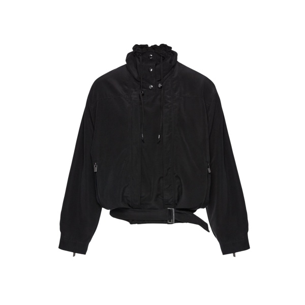 Magda Butrym High-neck silk bomber jacket in black