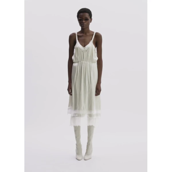 Magda Butrym Lace-Trim Slip Midi Dress In Cream