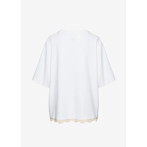 Magda Butrym Lace detail oversized t-shirt in white Top, view 2