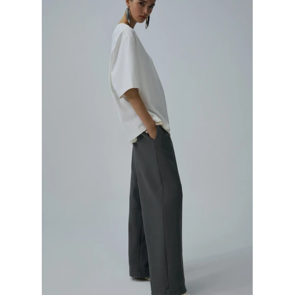 Magda Butrym Lace detail oversized t-shirt in white Top, view 4