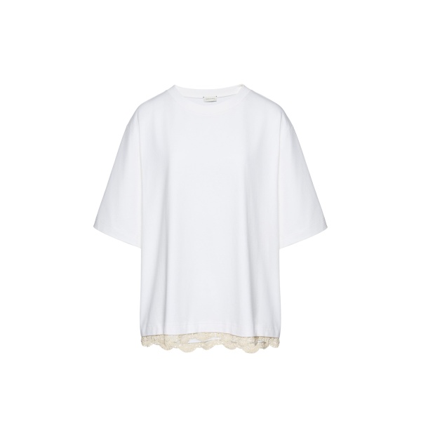 Magda Butrym Lace detail oversized t-shirt in white
