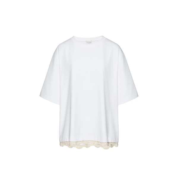 Magda Butrym Lace detail oversized t-shirt in white Top
