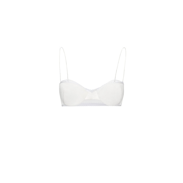 Magda Butrym Lace-trim silk bra in white