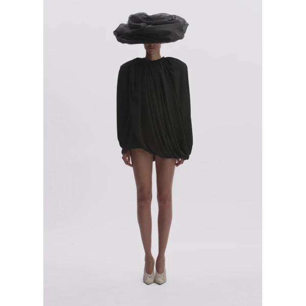 Magda Butrym Layered Mini Dress In Black