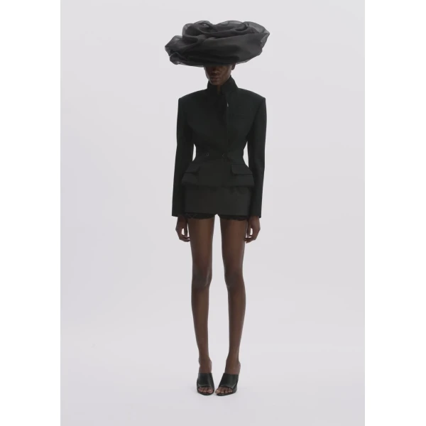 Magda Butrym Layered Mini Skirt Shorts In Black