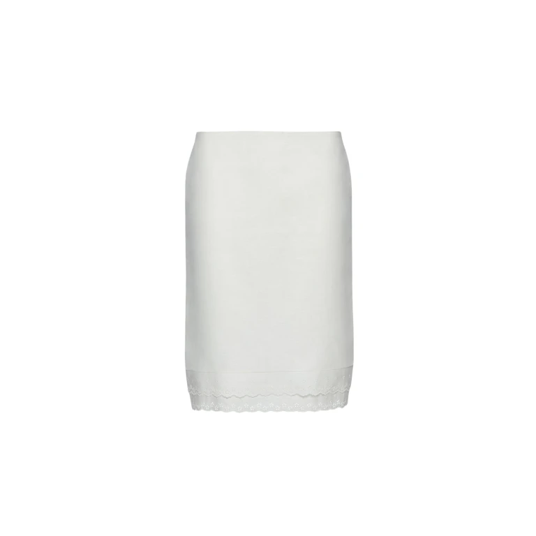 Magda Butrym Layered pencil skirt with lace trim in white