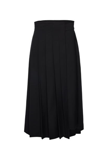 Magda Butrym Long pleated wrap skirt in black