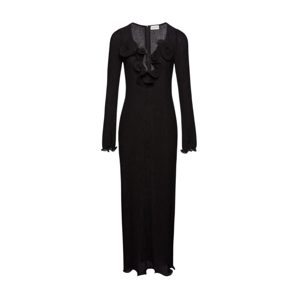 Magda Butrym Long sleeve crepe beach maxi dress in black