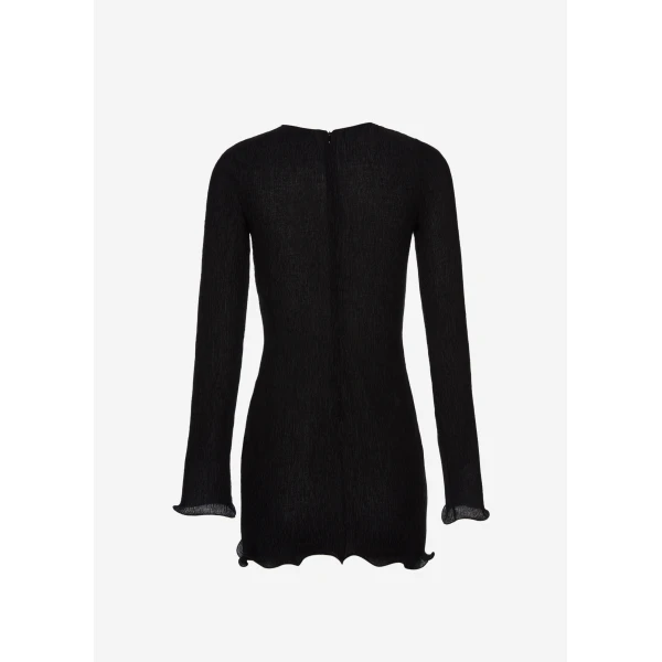 Magda Butrym Long sleeve crepe beach mini dress in black, view 2