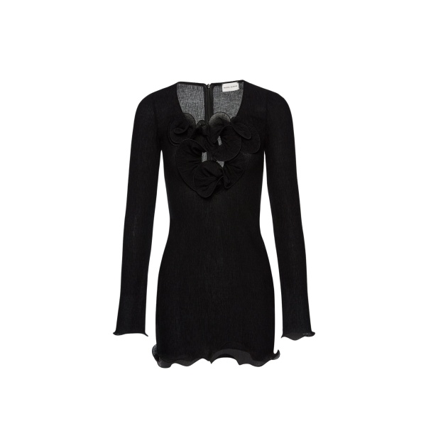 Magda Butrym Long sleeve crepe beach mini dress in black