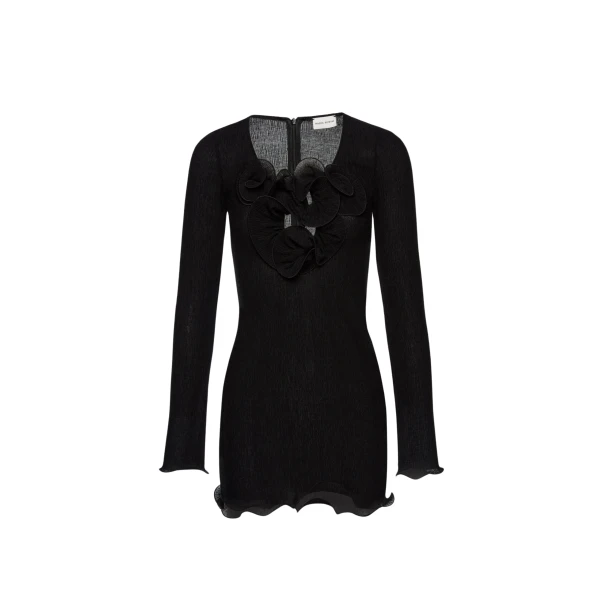 Magda Butrym Long sleeve crepe beach mini dress in black