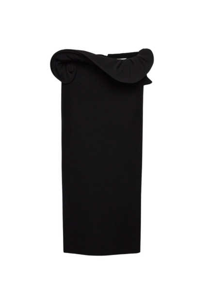 Magda Butrym Midi skirt with hand-twisted flower detail in black