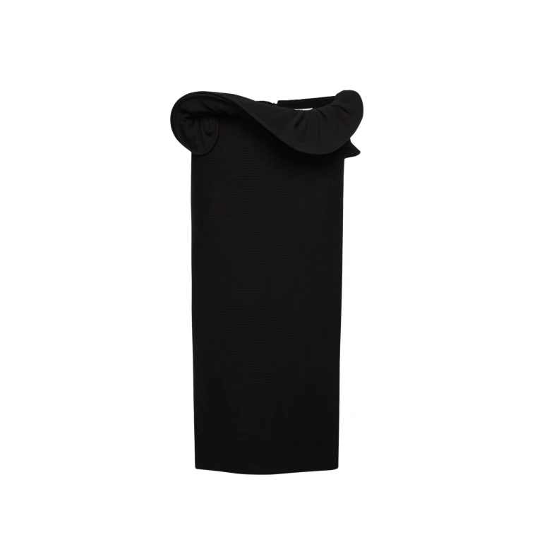 Magda Butrym Midi skirt with hand-twisted flower detail in black