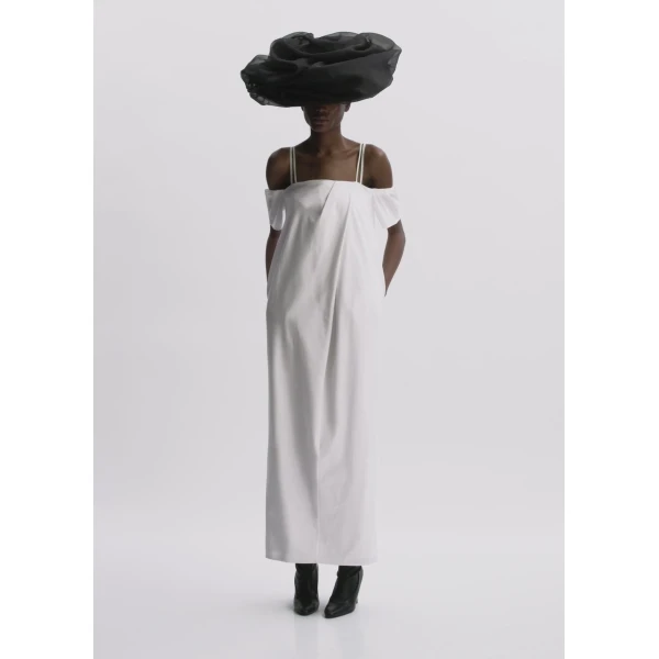 Magda Butrym Off-Shoulder Cotton Maxi Dress In White