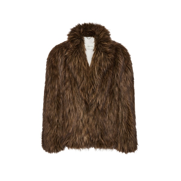 Magda Butrym Oversized faux fur jacket in brown