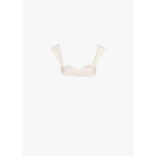 Magda Butrym Retro bustier swim top in cream, view 2