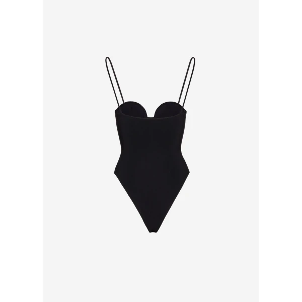 Magda Butrym Retro bustier swimsuit in black, view 2