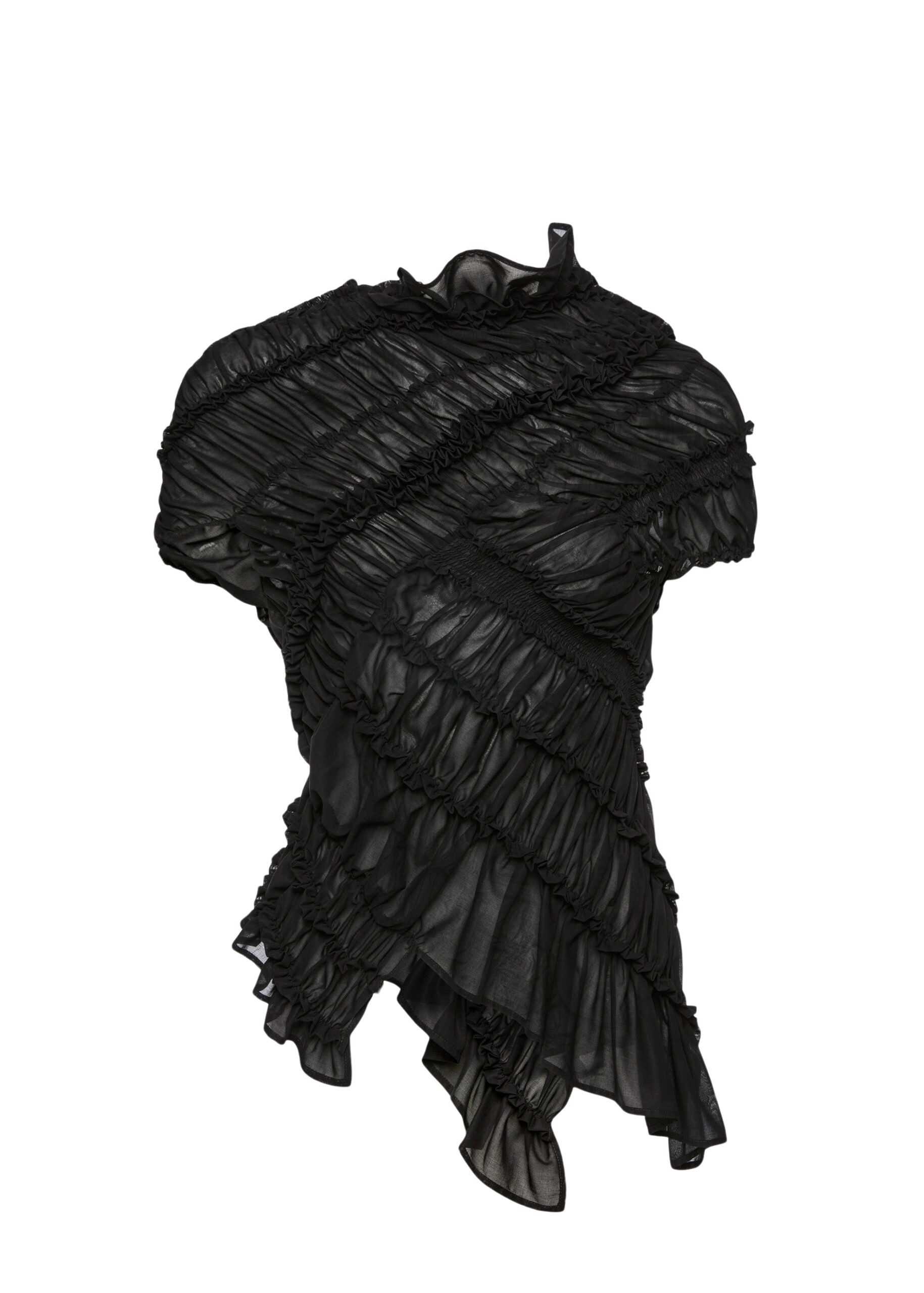 Magda-Butrym-Ruched-Cotton-Short-Sleeve-Blouse-In-Black-scaled72369_nobg Magda Butrym dress