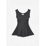 Magda Butrym Sleeveless cotton and linen peplum top in grey