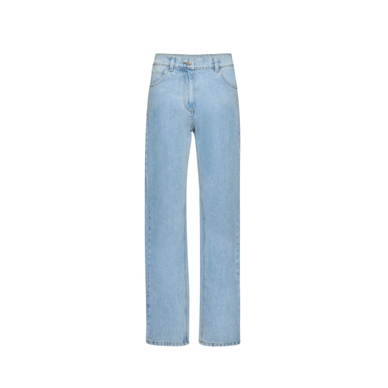 Magda Butrym Straight-leg denim pants in light blue
