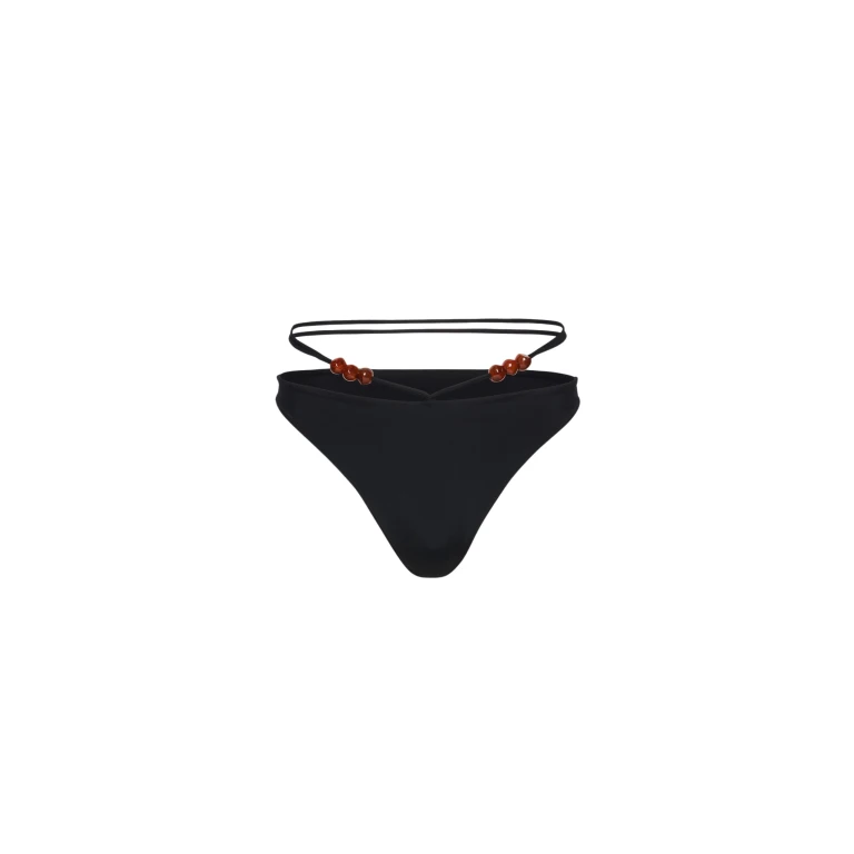 Magda Butrym Strappy swim briefs with beads in black
