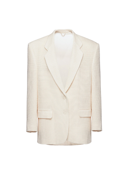 Magda Butrym Tailored oversized handwoven blazer in cream