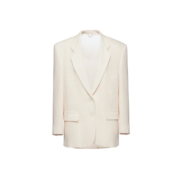 Magda Butrym Tailored oversized handwoven blazer in cream
