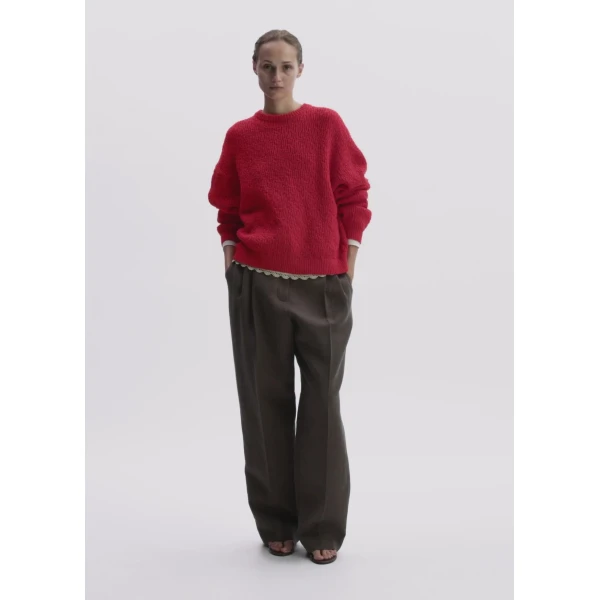 Magda Butrym Textured Cotton Sweater In Red