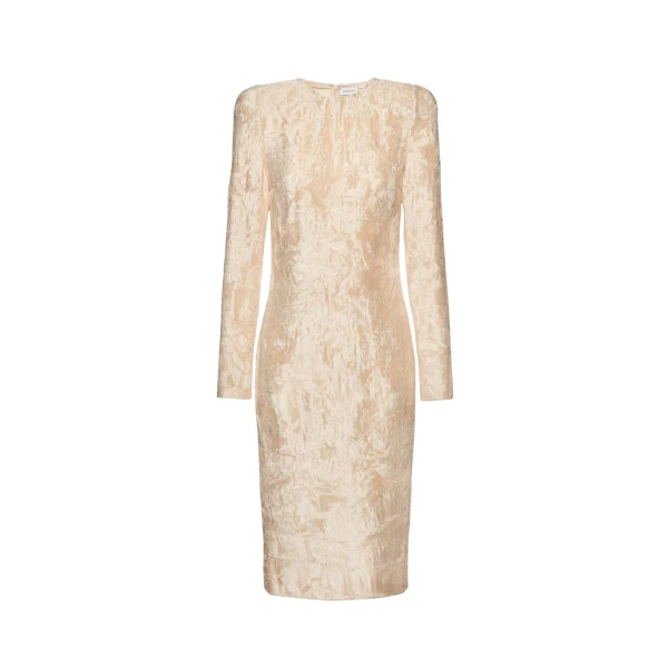Magda Butrym Textured gold midi dress with long sleeves