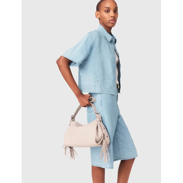 Maje Denim Shirt Parisian Accessible Luxury Clothing at Luxury Shoes 