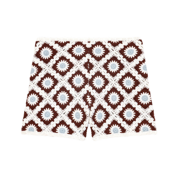 Maje Floral-Patterned Crochet Shorts