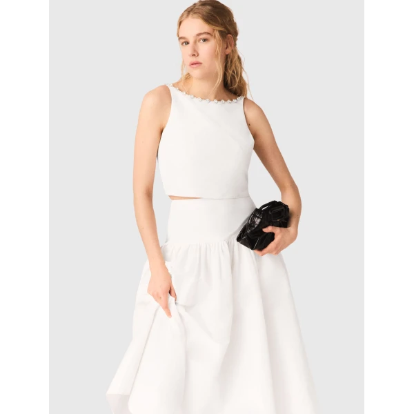 Maje Crop Top Parisian Accessible Luxury Clothing at Luxury Shoes 