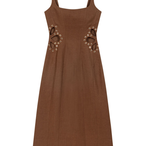 Maje Linen Blend Maxi Dress