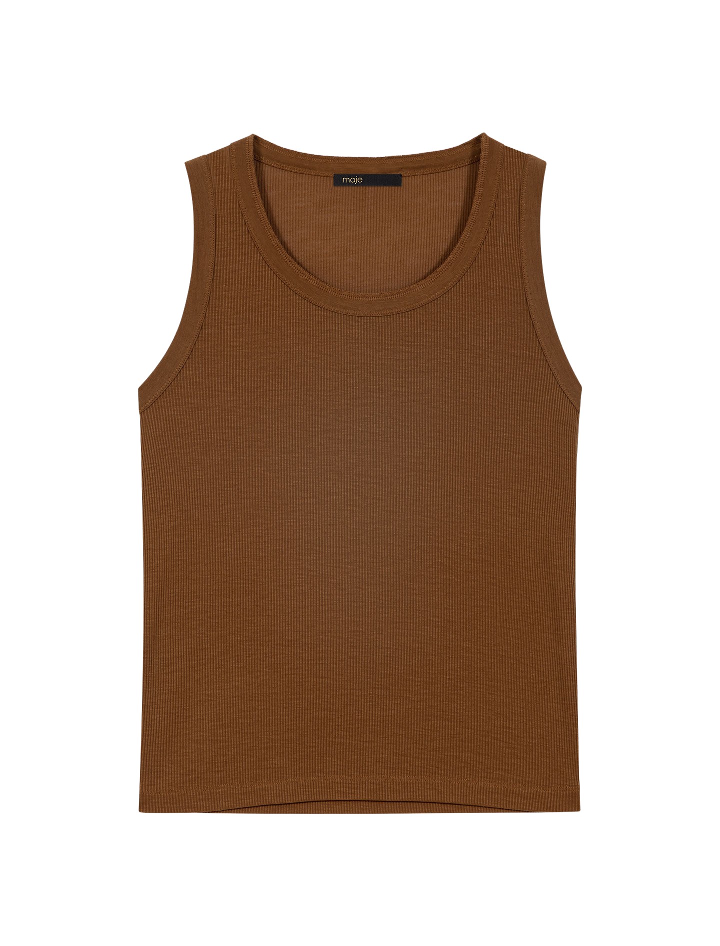 Maje-Rib-Knit-Vest-Top96358_nobg Maje Top Parisian Accessible Luxury Clothing at Luxury Shoes